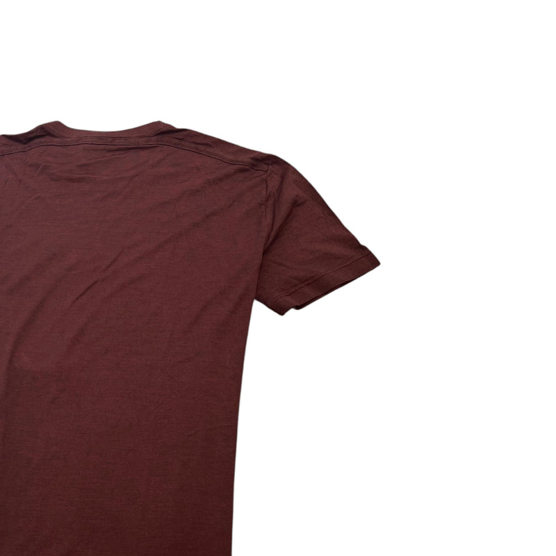 Men's Logo Patch T-Shirt Burgundy Size XL