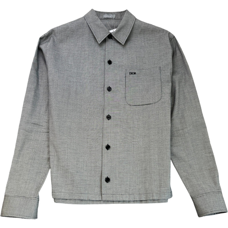 Dior Men's Homme Patterned Long Sleeve Shirt Grey Size S