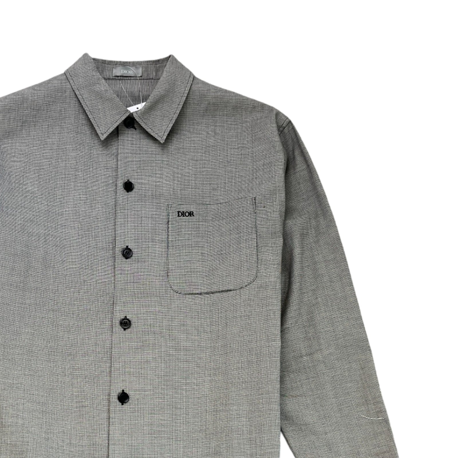 Dior Men's Homme Patterned Long Sleeve Shirt Grey Size S - Photo 3