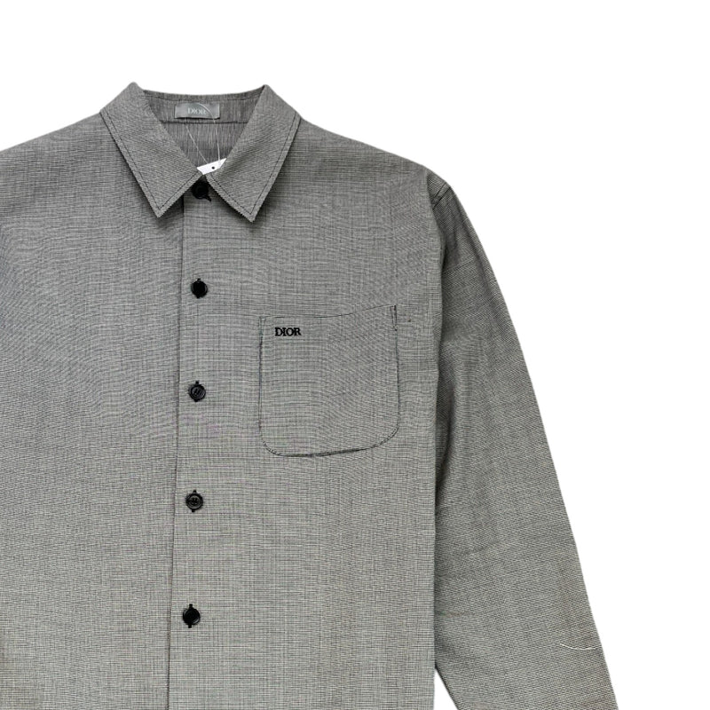 Dior Men's Homme Patterned Long Sleeve Shirt Grey Size S