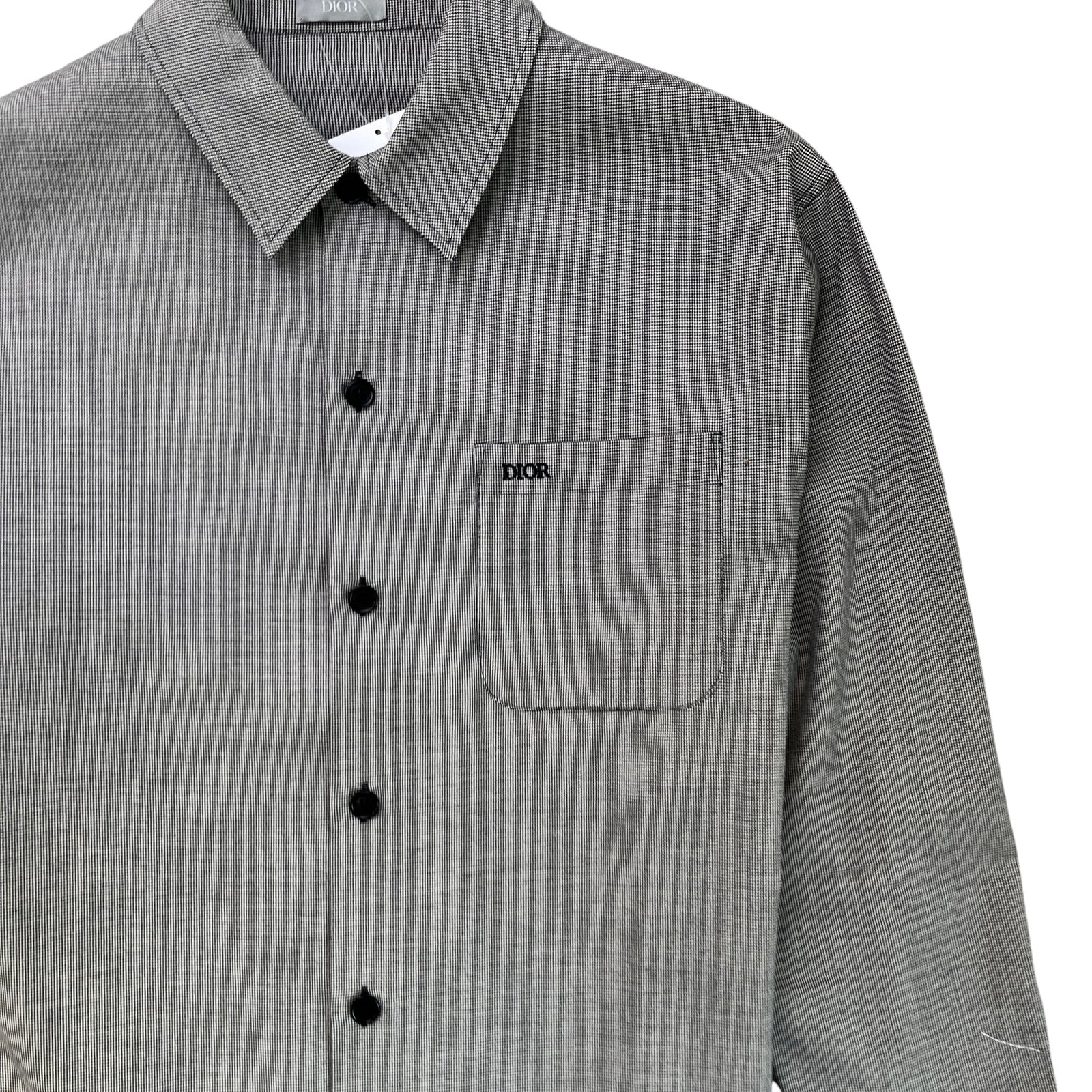 Dior Men's Homme Patterned Long Sleeve Shirt Grey Size S - Photo 5