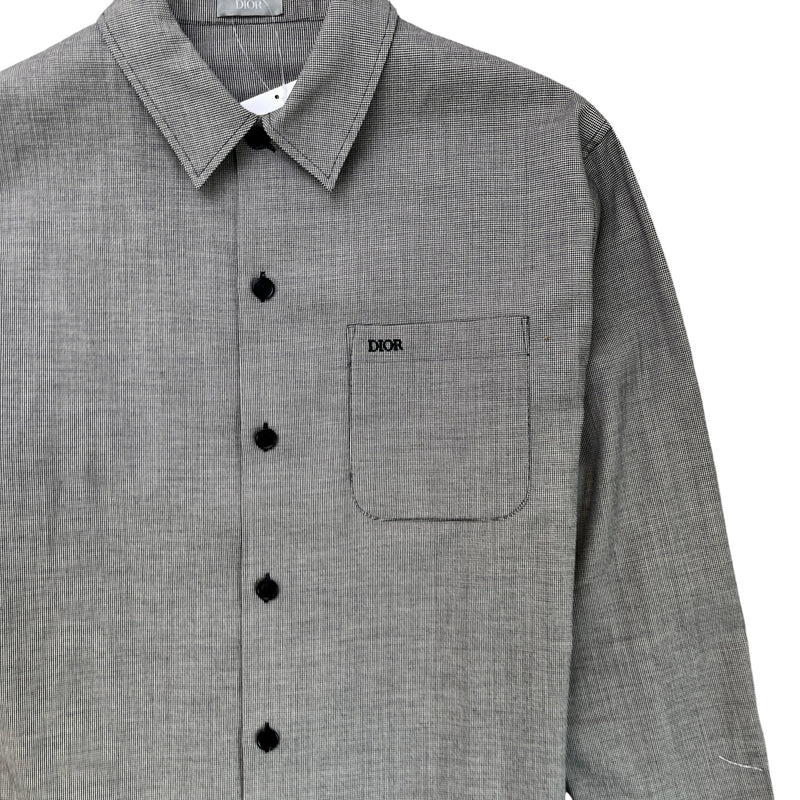 Dior Men's Homme Patterned Long Sleeve Shirt Grey Size S