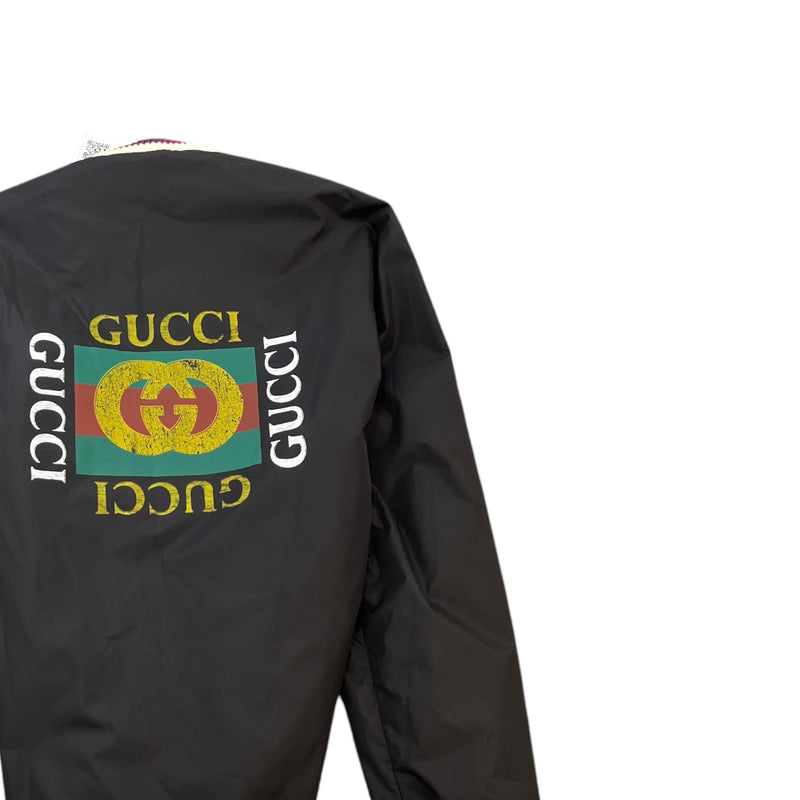 Men's Logo Print Windbreaker Black Size L