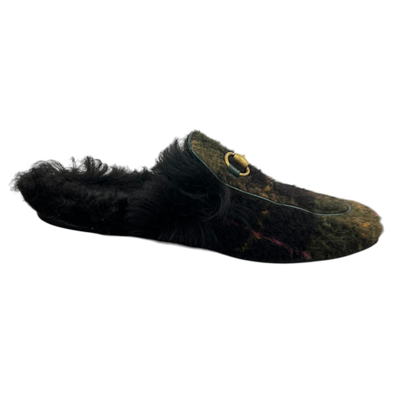 Men's Princetown Tartan Mules Khaki Size UK 6.5 / EU 40.5