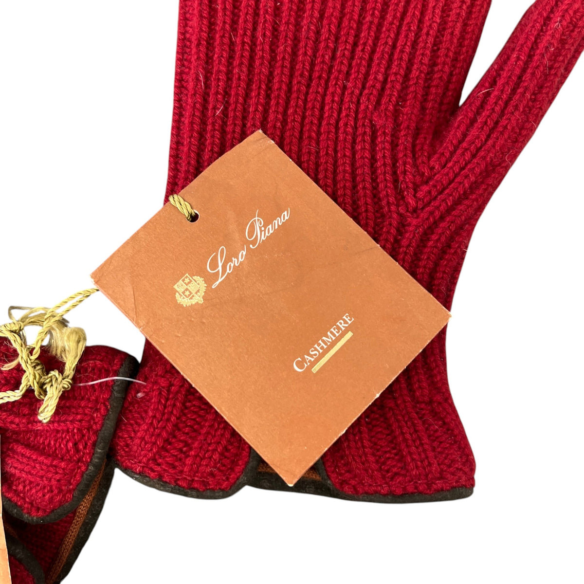 Men's Knit Cashmere Gloves Red - Photo 4