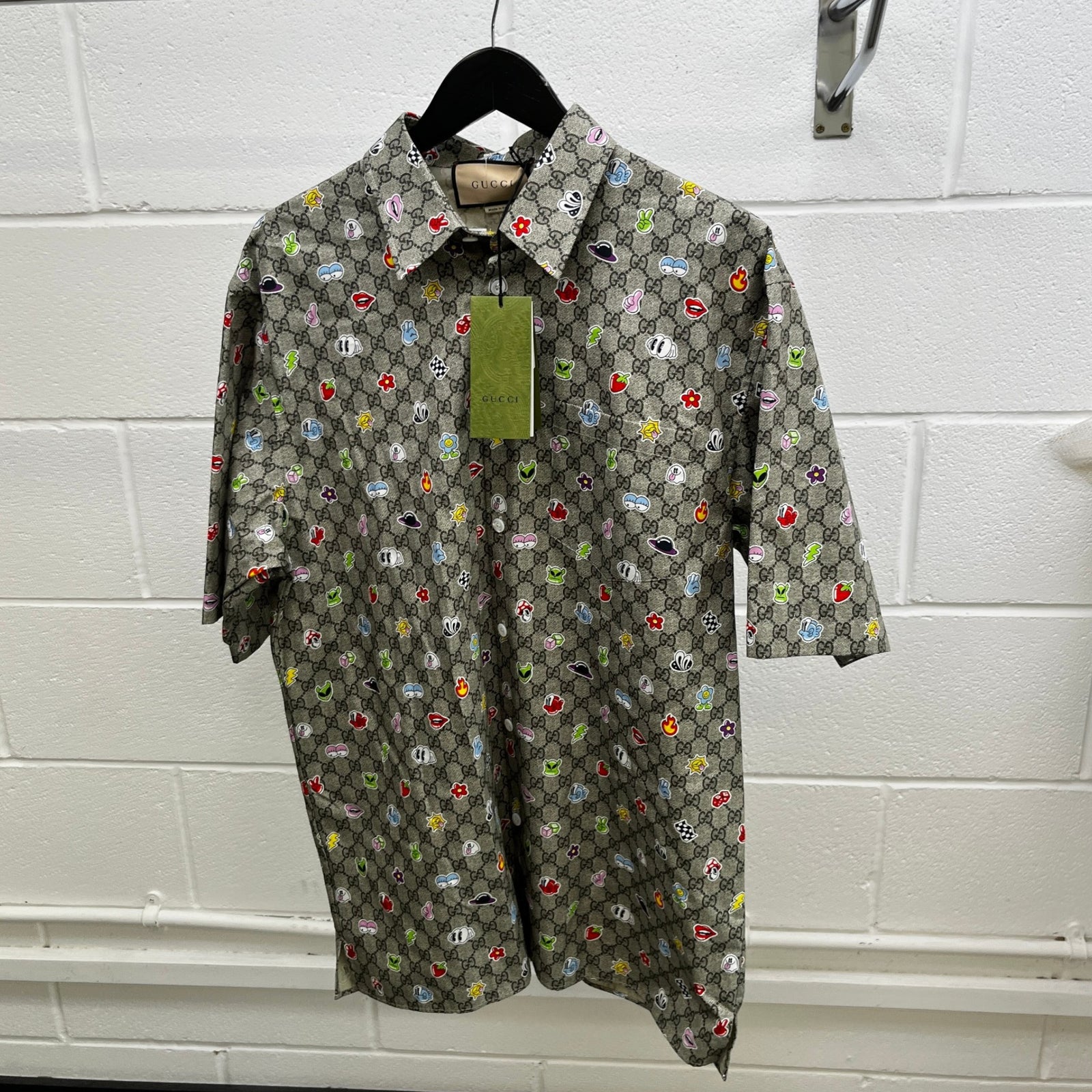 Men's Gg Supreme Shirt Beige Size IT 50 / UK L - Photo 11
