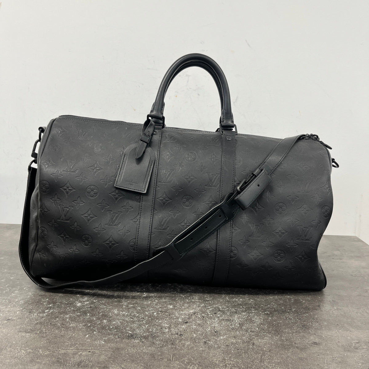 Men's Monogram Keepall 50 Travel Bag Black - Photo 12