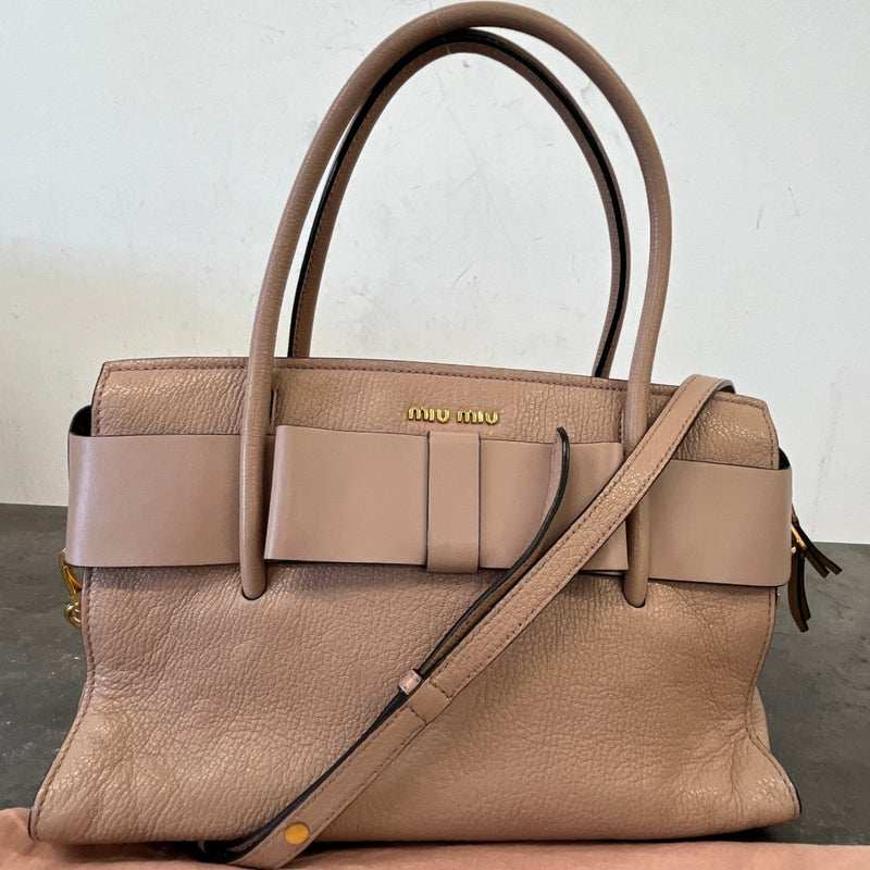 Women's Madras Fiocco Bow Tote Bag Nude
