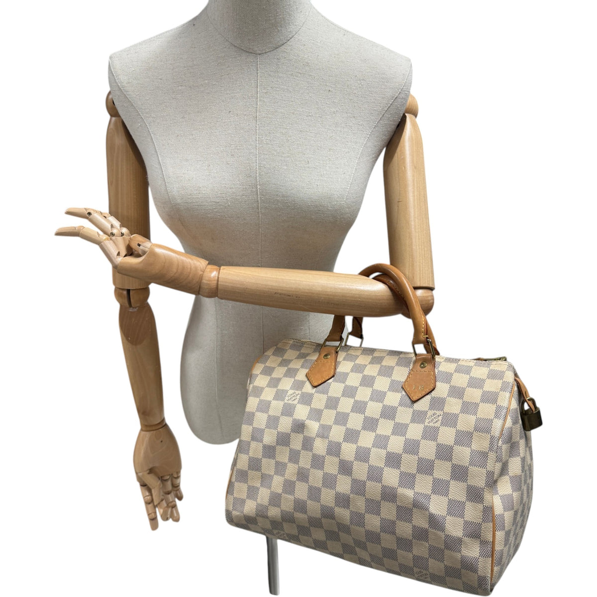 Women's Damier Azur Speedy 30 Handbag White - Photo 2