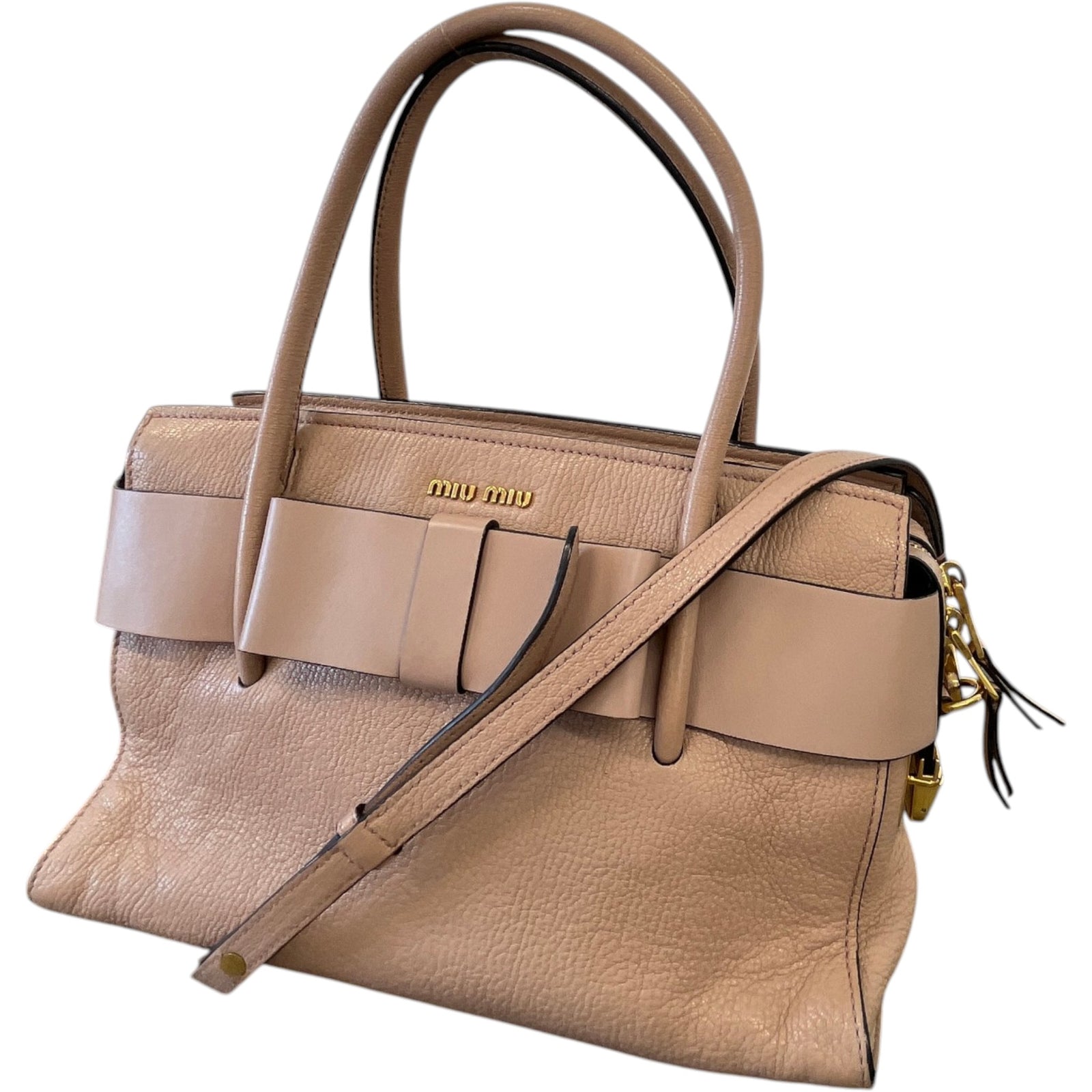 Women's Madras Fiocco Bow Tote Bag Nude - Photo 4