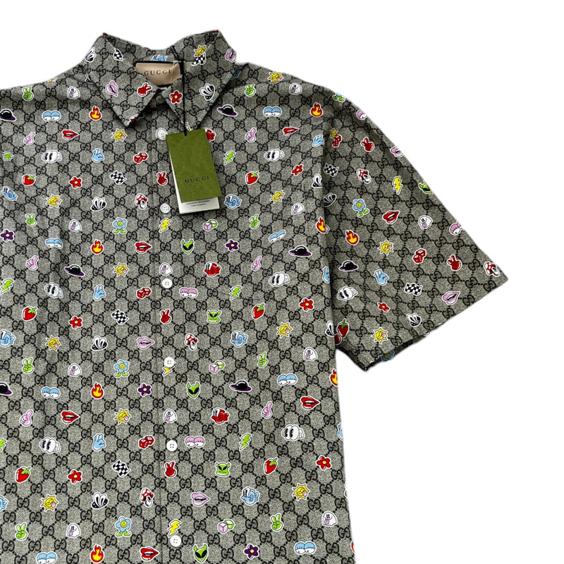 Men's Gg Supreme Shirt Beige Size IT 50 / UK L
