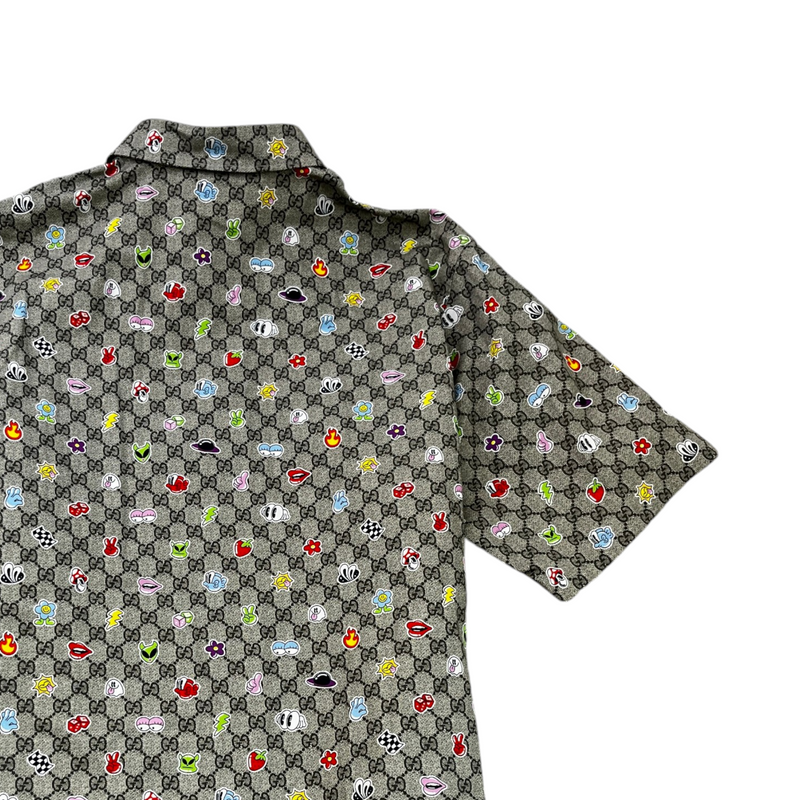Men's Gg Supreme Shirt Beige Size IT 50 / UK L