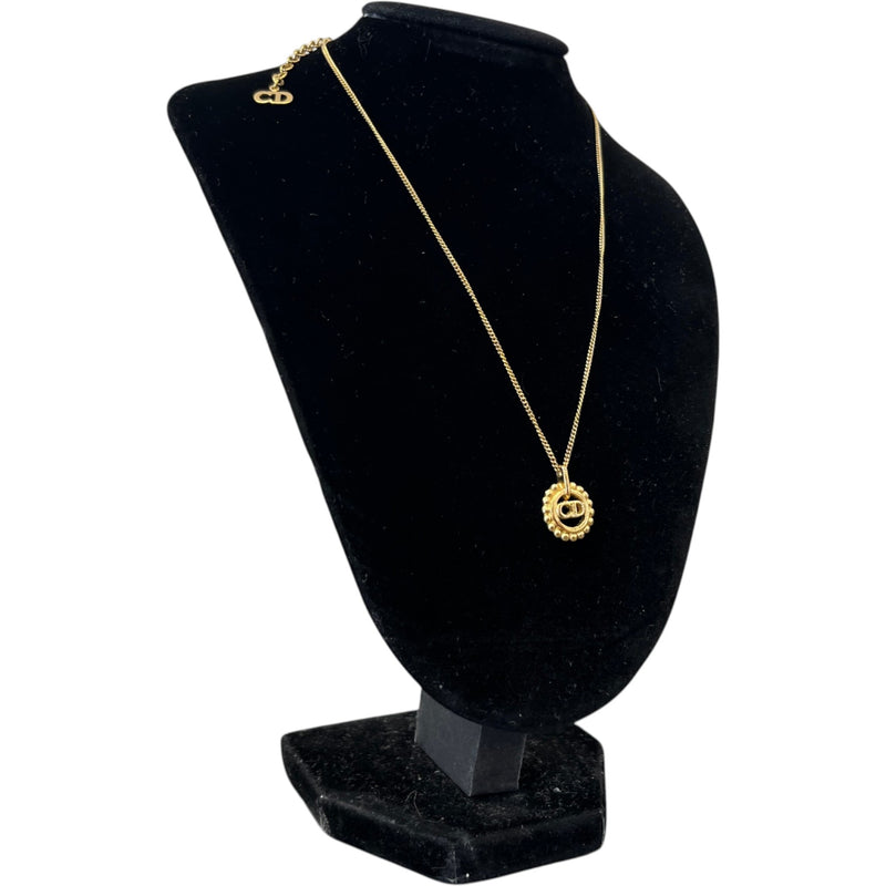 Women's CD Logo Pendant Necklace Gold