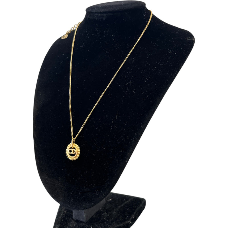 Women's CD Logo Pendant Necklace Gold