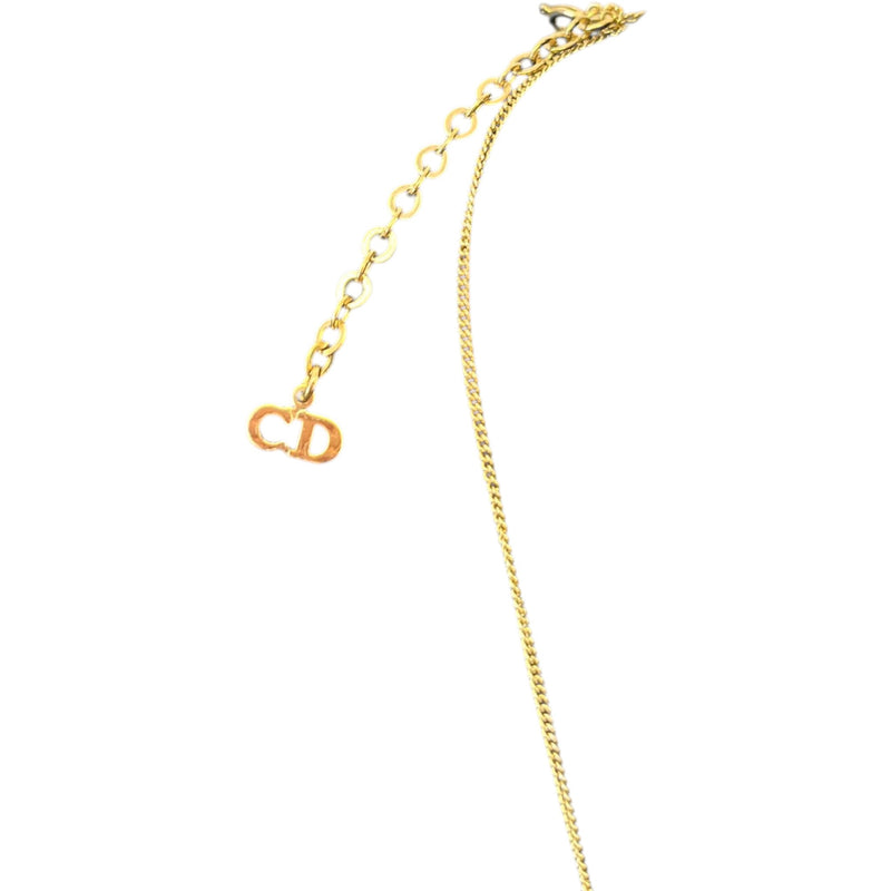 Women's CD Logo Pendant Necklace Gold