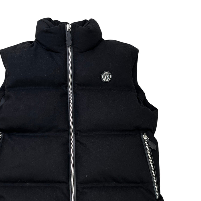 Men's Plaque Logo Gilet Black Size S