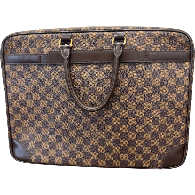Men's Damier Ebene Porte-Documents Voyage GM Briefcase Brown