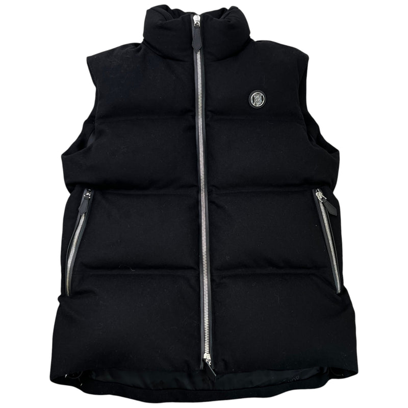 Men's Plaque Logo Gilet Black Size S