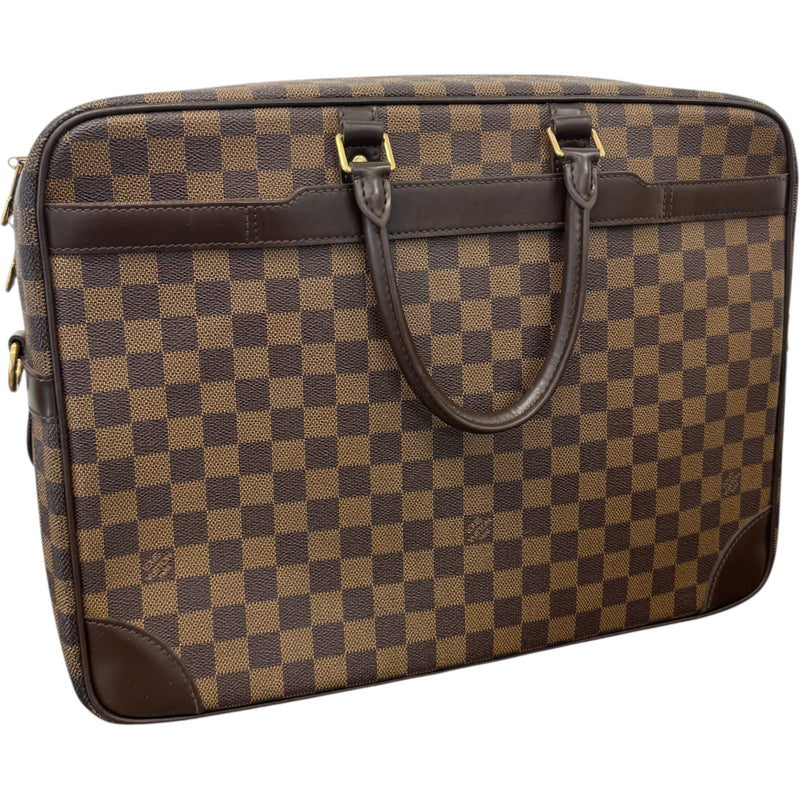 Men's Damier Ebene Porte-Documents Voyage GM Briefcase Brown