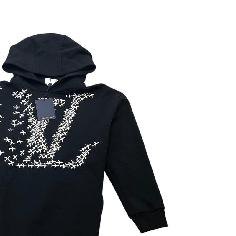 Men's Lv Planes Hoodie Black Size M