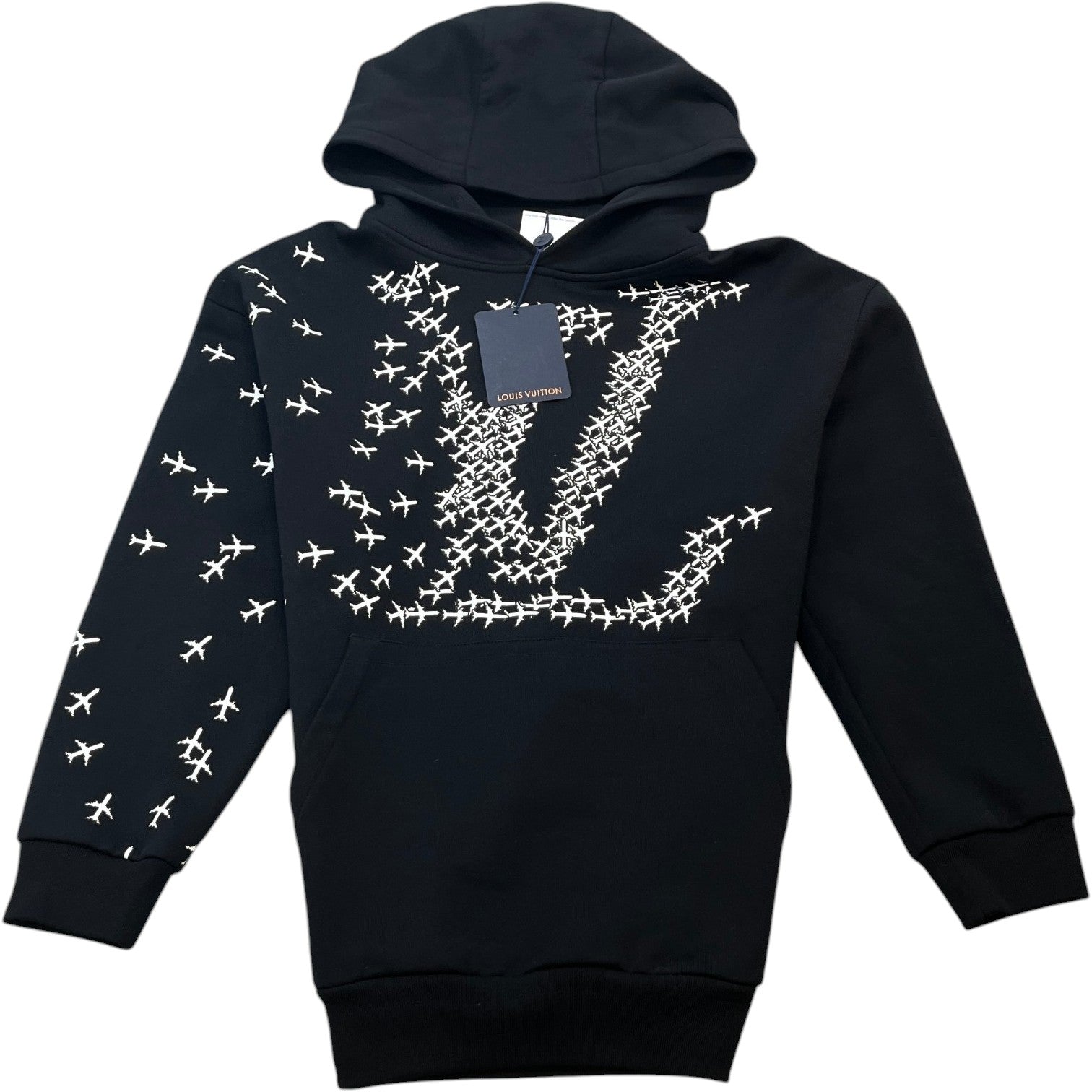 Men's Lv Planes Hoodie Black Size M - Photo 1