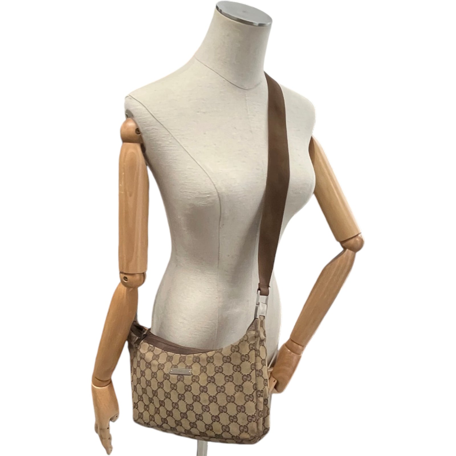 Women's GG Monogram Canvas Handbag Beige - Photo 2
