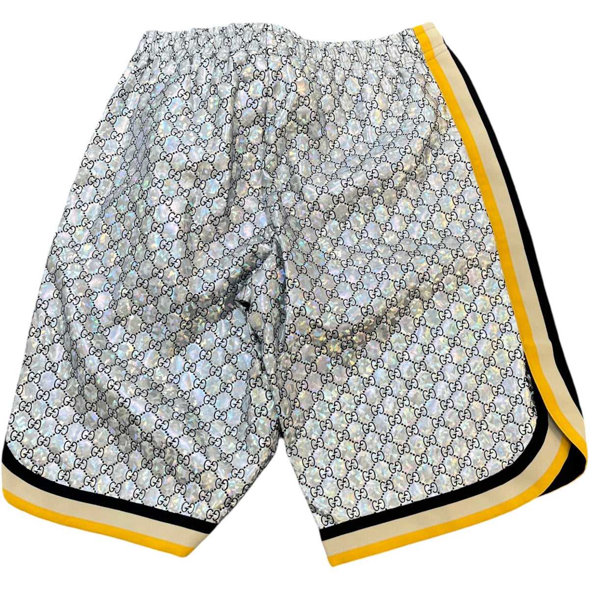 Men's GG Holographic Monogram Logo Shorts Silver Size M / W32 - Photo 2