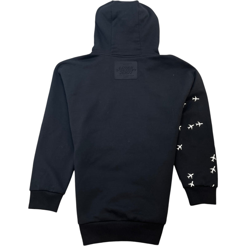 Men's Lv Planes Hoodie Black Size M