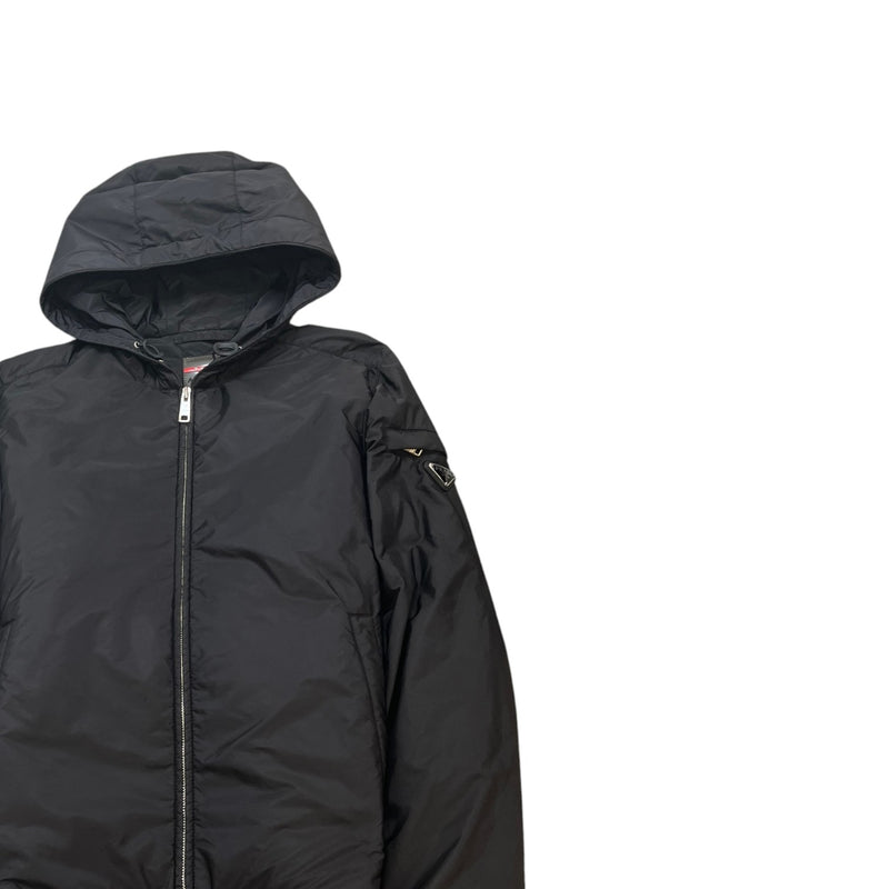 Men's Triangle Logo Plaque Down Jacket Black Size M