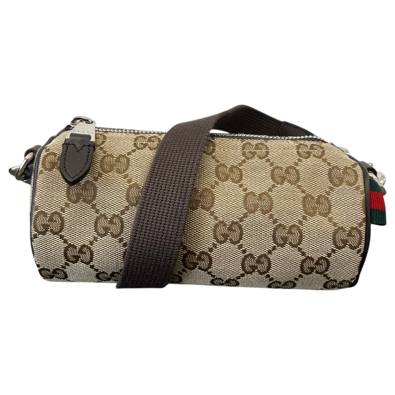 Women's GG Canvas Mini Cylinder Crossbody Bag Beige