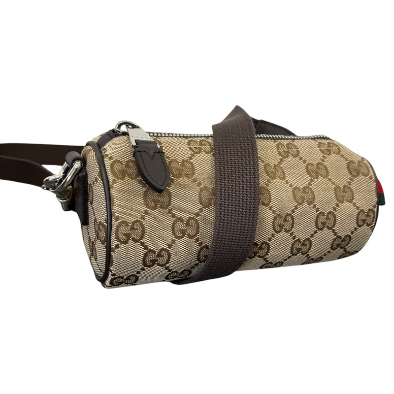 Women's GG Canvas Mini Cylinder Crossbody Bag Beige