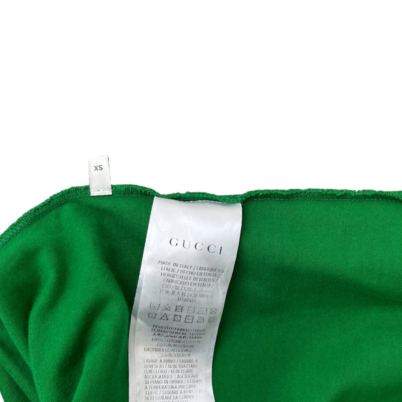Men's Vertical Logo Print T-Shirt Green Size XS