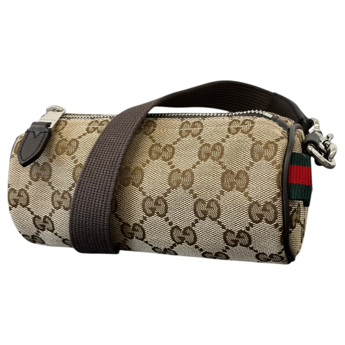 Women's GG Canvas Mini Cylinder Crossbody Bag Beige - Photo 5