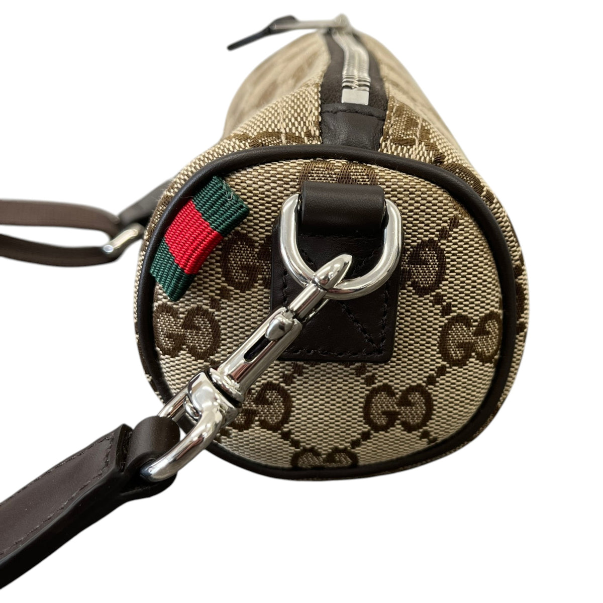 Women's GG Canvas Mini Cylinder Crossbody Bag Beige - Photo 6
