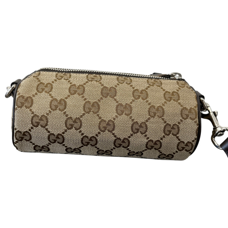 Women's GG Canvas Mini Cylinder Crossbody Bag Beige