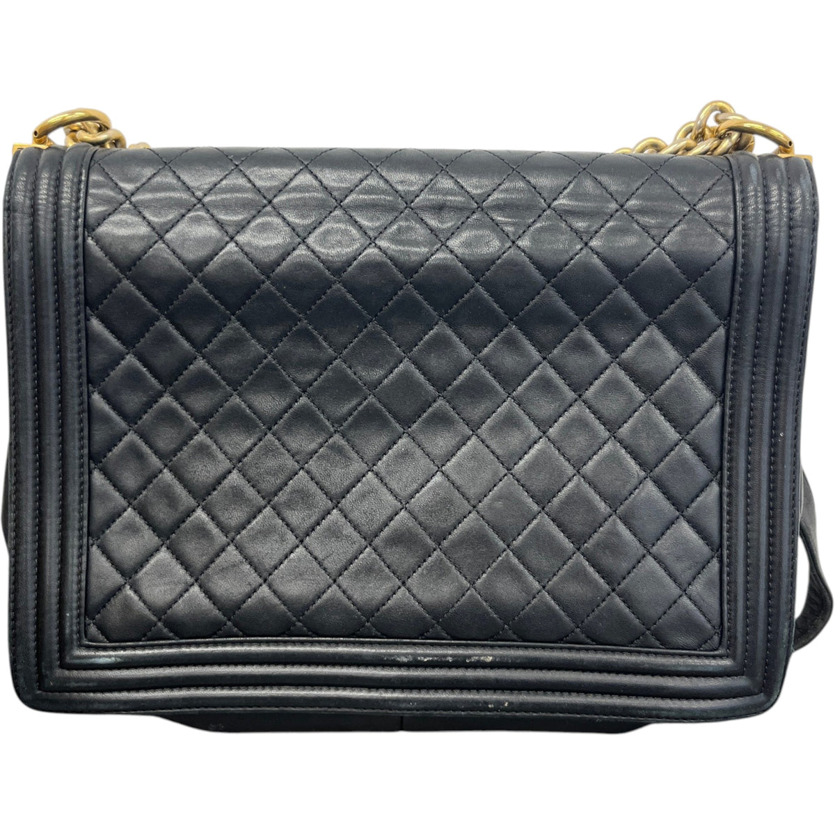 Women's Large Lambskin CC Boy Crossbody Bag Black - Photo 8