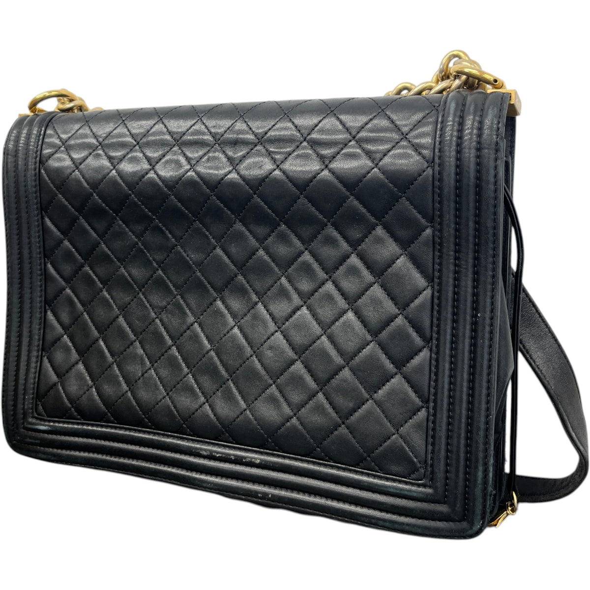 Women's Large Lambskin CC Boy Crossbody Bag Black - Photo 10