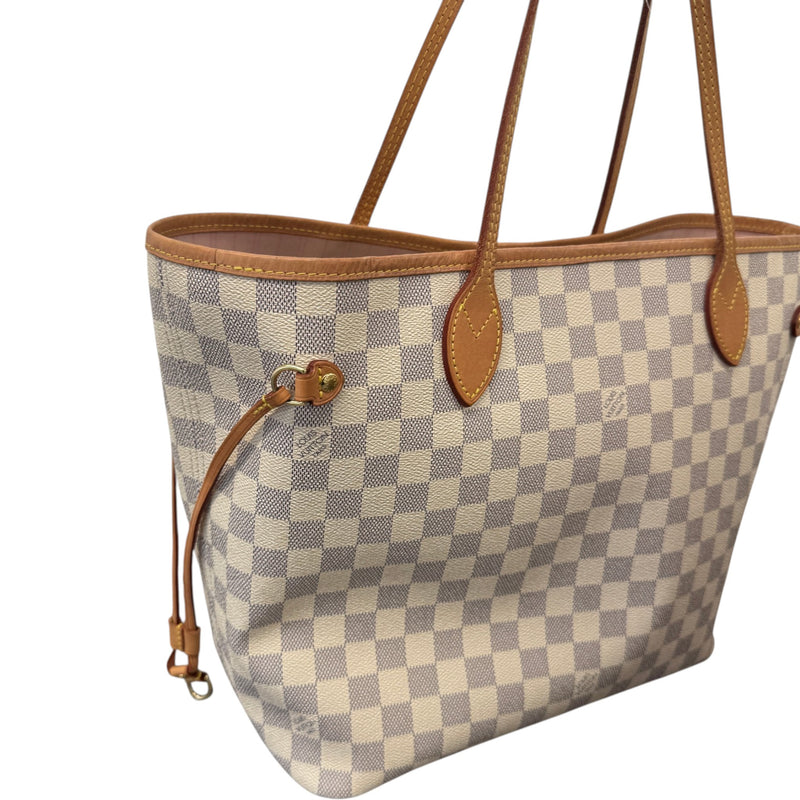 Women's Damier Azur Neverfull MM Handbag White