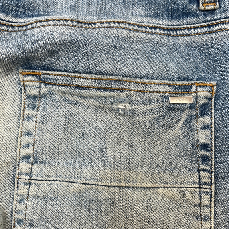 Men's Mx1 Distressed Bandana Jeans Blue Size Waist 32"