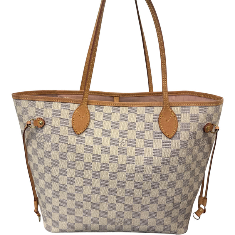 Women's Damier Azur Neverfull MM Handbag White