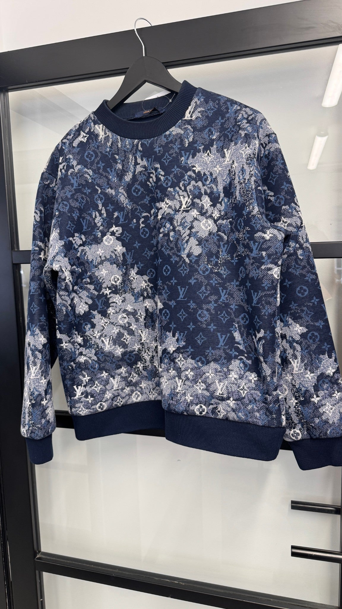Men's Tapestry Monogram Sweatshirt Blue Size S - Photo 6