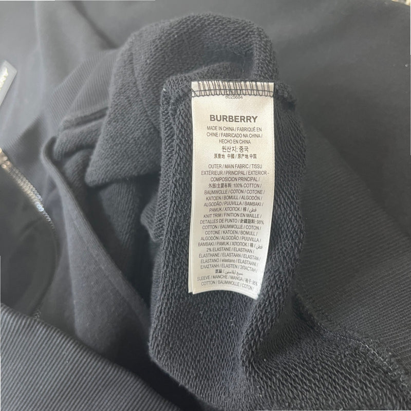 Men's Checkered Sleeve Hoodie Black Size XL
