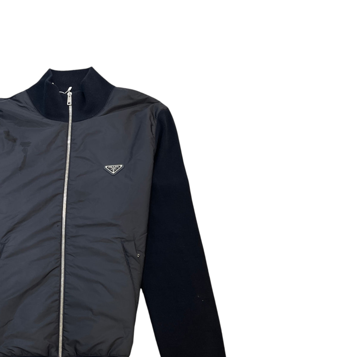 Men's Hybrid Knit Plaque Logo Jacket Navy Size XL - Photo 3