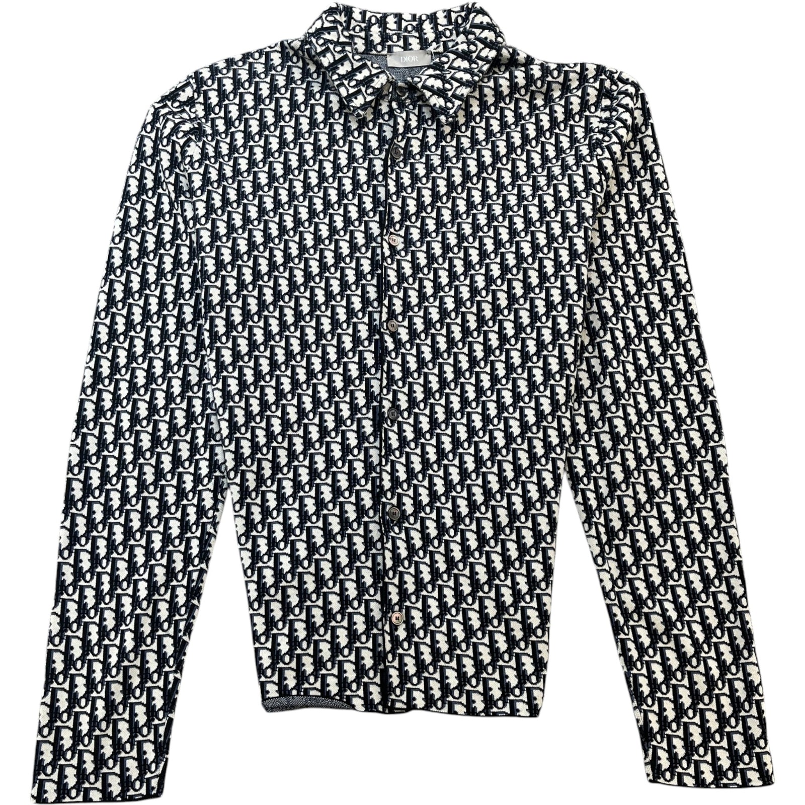 Men's Oblique Long Sleeve Shirt Beige Size M - Photo 1