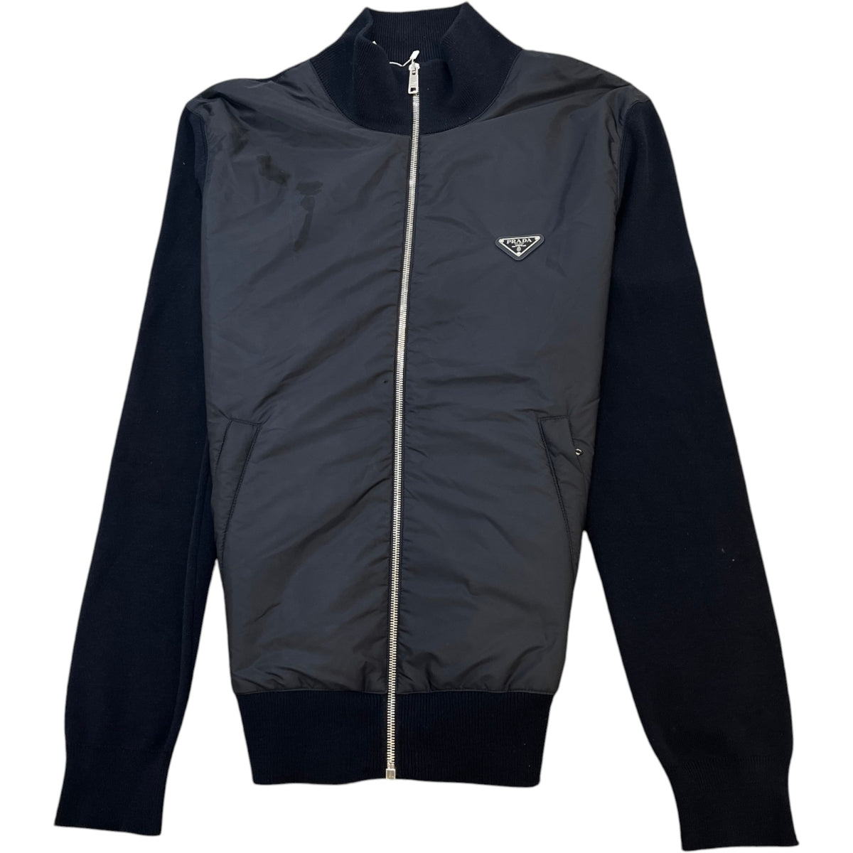 Men's Hybrid Knit Plaque Logo Jacket Navy Size XL - Photo 1