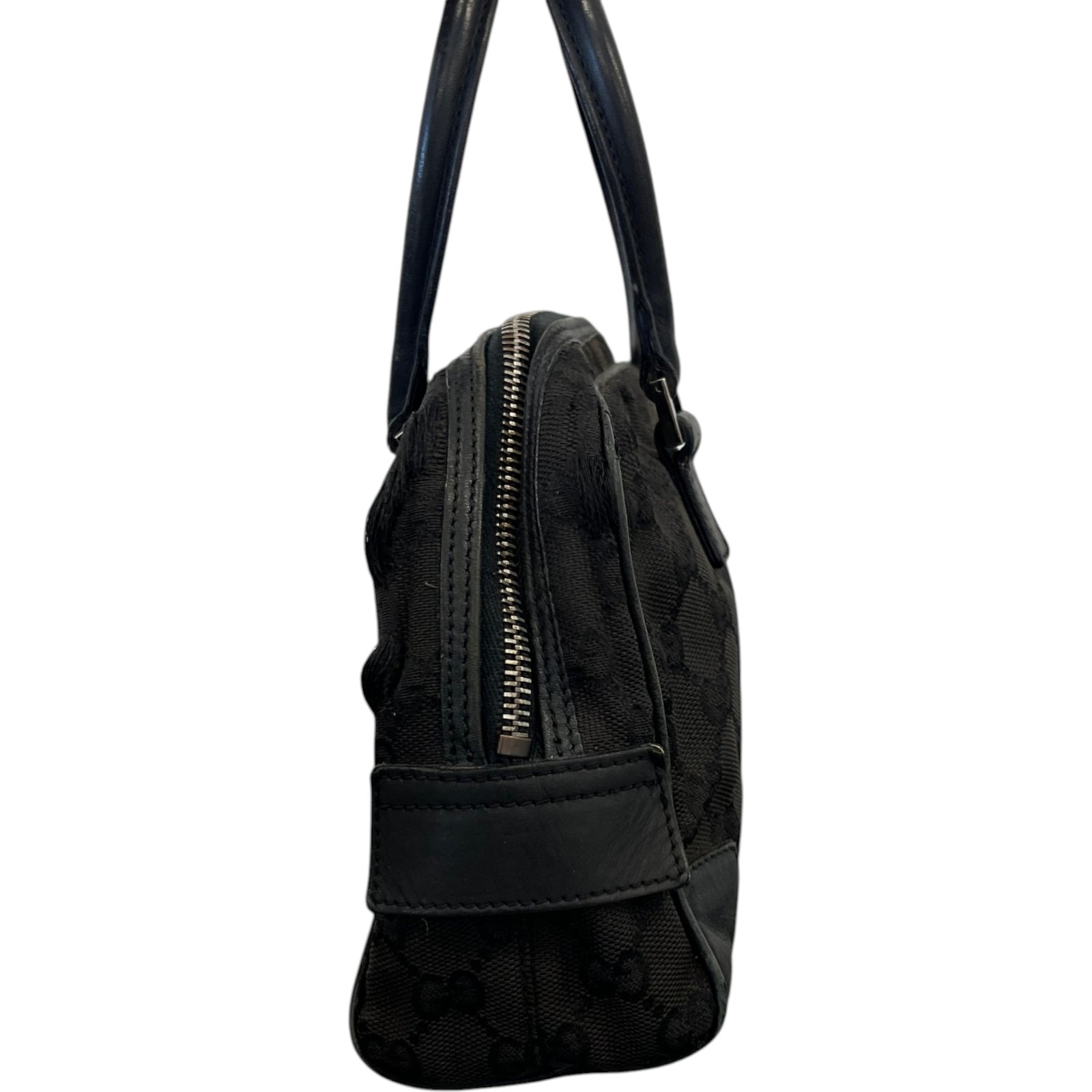 Women's GG Canvas Tote Handbag Black - Photo 6