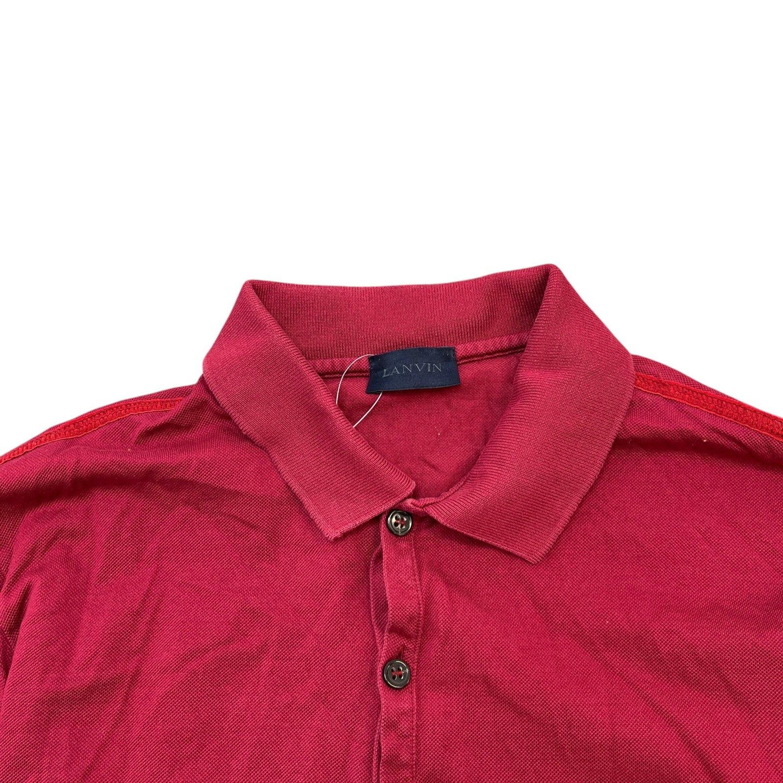 Men's Embroidered Logo Polo Shirt Burgundy Size S - Photo 5