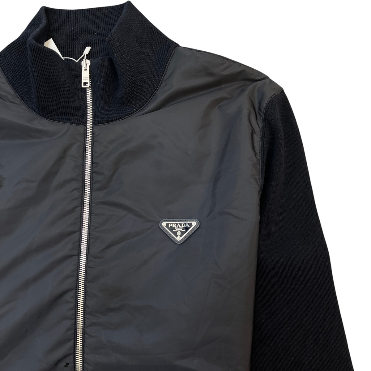 Men's Hybrid Knit Plaque Logo Jacket Navy Size XL - Photo 5