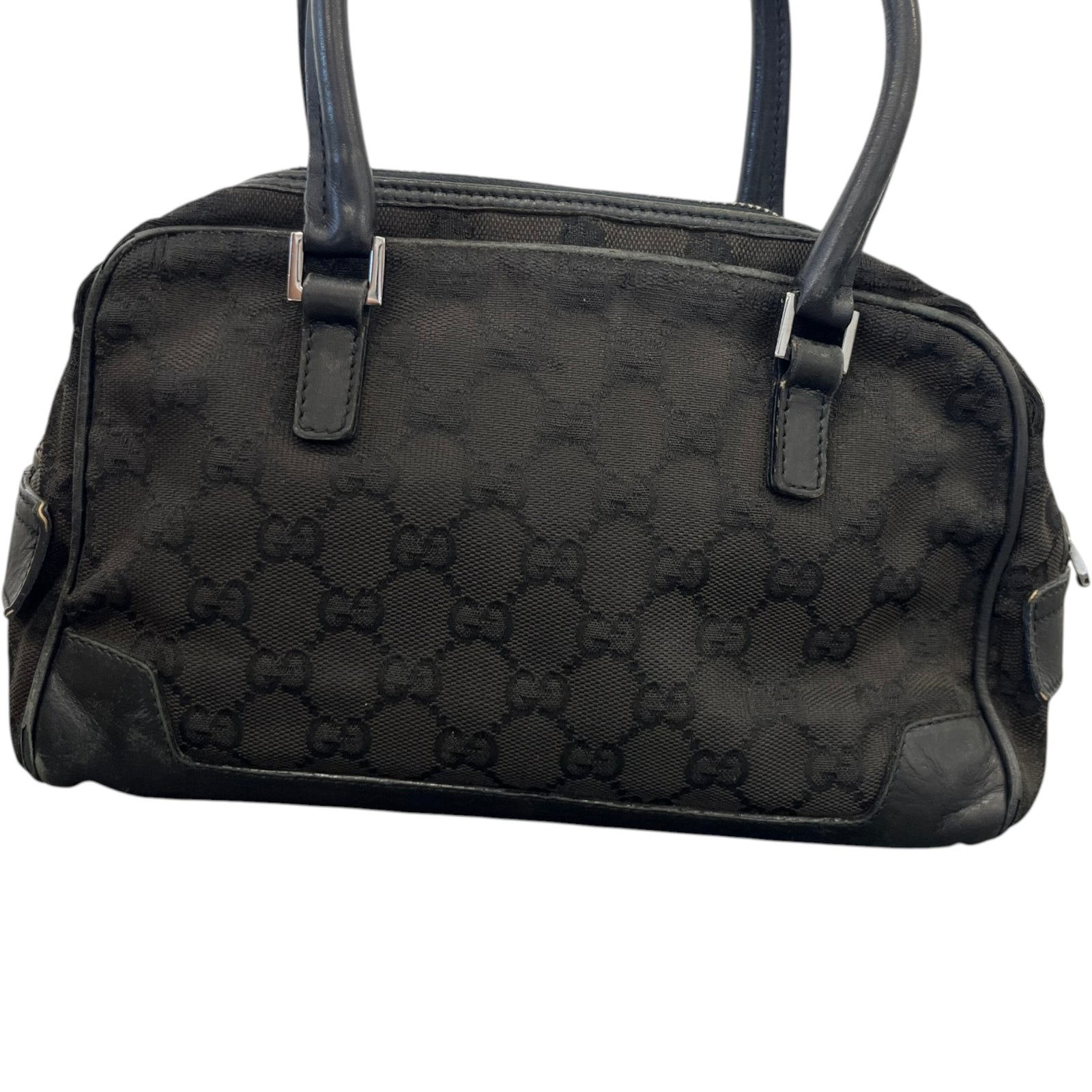 Women's GG Canvas Tote Handbag Black - Photo 3