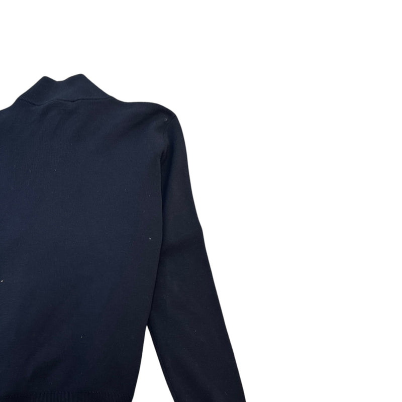 Men's Hybrid Knit Plaque Logo Jacket Navy Size XL